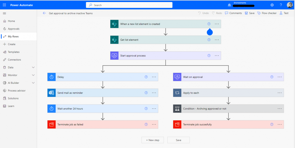 How to archive inactive Microsoft Teams with Azure Automation - Screenshot of the Microsoft Flow approval process